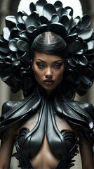 Fashion Model wearing haute couture