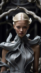 Fashion Model wearing haute couture