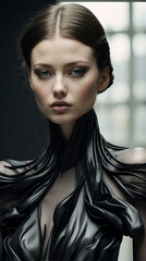 Fashion Model wearing haute couture