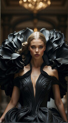 Fashion Model wearing haute couture