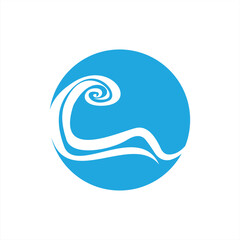 Ocean and sea water flowing wave swimming vector symbols