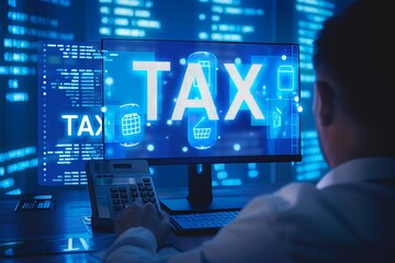 Digital Tax Filing: Modern Online Taxation - obrazy, fototapety, plakaty