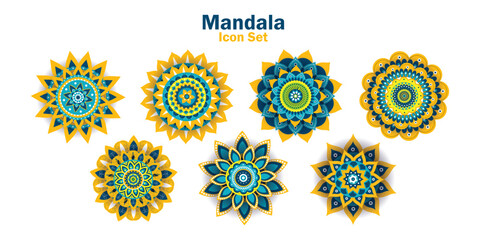 Set of Mandalas isolated on a white background