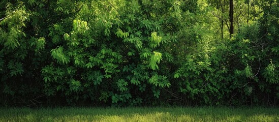 A field of vibrant green grass stretches out, with tall trees in the background. The scene is filled with the colors of spring, as the sun shines on the lush landscape.