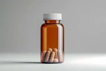 pills spilling out of a  bright pill bottle