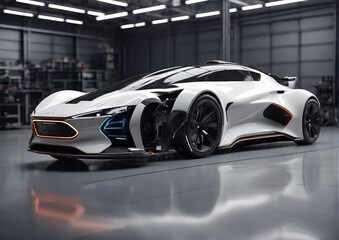 futuristic electric fast sport car. Generative AI