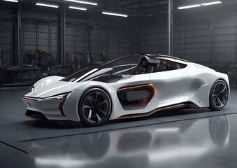 futuristic electric fast sport car. Generative AI