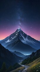 mountains in the night