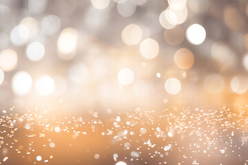 Soft Glittering Lights Bokeh Background. Abstract Festive or Holiday Atmosphere Concept
