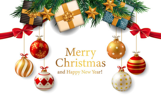 new free vector realistic christmas background