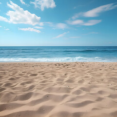 Fototapeta na wymiar sand beach and blue sky background 