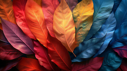 Colored leaf Texture Background.