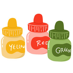 Set of poster colors illustration