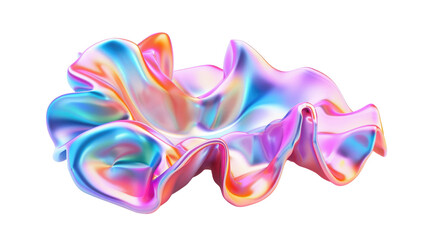 Shiny 3d curve gradient isolated on transparent background