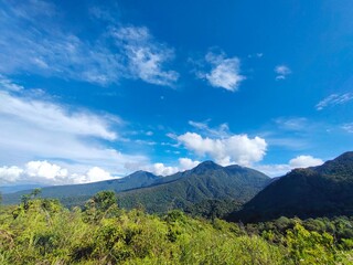 landscape with blue sky and clouds