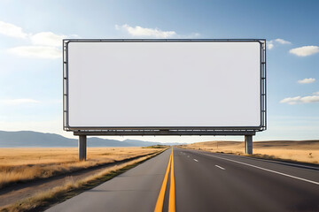 Billboard blank on highway. Billboard mockup template. Promotion template