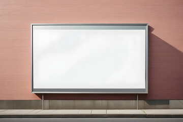 Fototapeta premium Billboard blank on building. Billboard mockup template. Promotion template