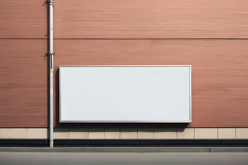 Horizontal billboard blank on building. Billboard mockup template. Promotion template