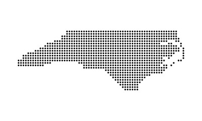 North Carolina state map in dots