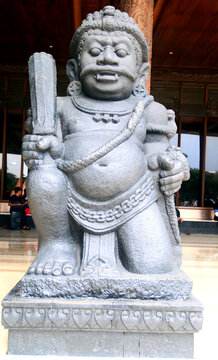 Jakarta, Indonesia - February 10, 2024: Gupala or Dwarapala statue in Taman Mini Indonesia Indah.