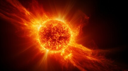Blazing Solar Flare Eruption from a Radiant Sun