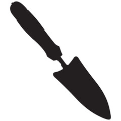 Garden hand shovel in silhouette