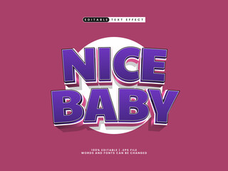 nice baby editable text effect template