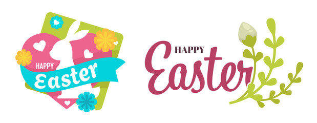 Happy Easter, Christian holiday celebration card
