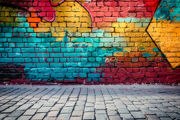 Graffiti-Kunst: Bemalte Wand für Mockups und Hintergründe