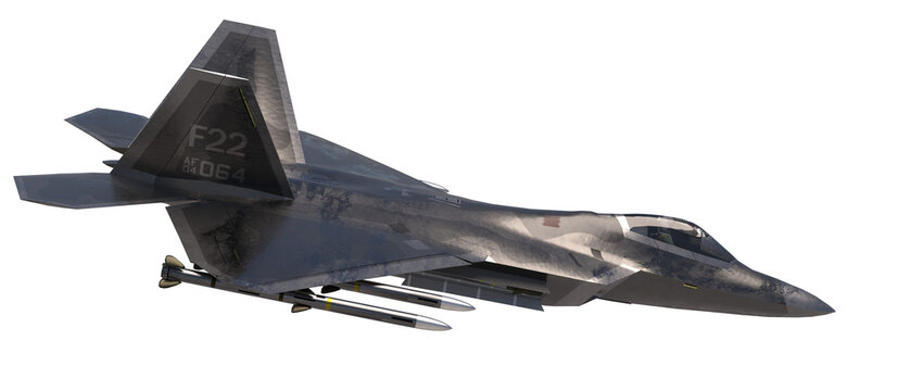 3D Rendering F-22 Raptor Military 5th Generation Stealth Air Superiority Fighter high quality transparent image 