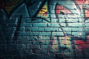 Farbenfrohe Wand: Bemalte Backsteinwand als kreative Wandgestaltung