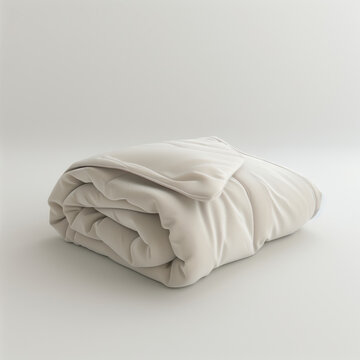 Soft folded blanket isolated on white background