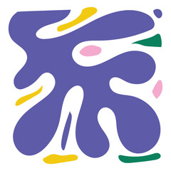 Aesthetic Tileable Flower Matisse Shape in Vibrant Color
