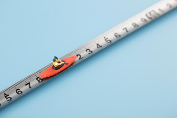 Boating on a miniature creative ruler