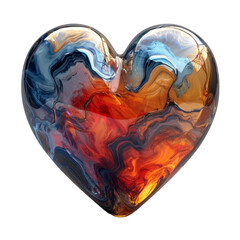 Colorful Heart Shaped Glass Object With Swirls