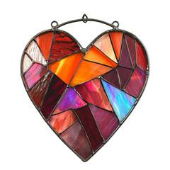 Stained Glass Heart Hanging on a Chain