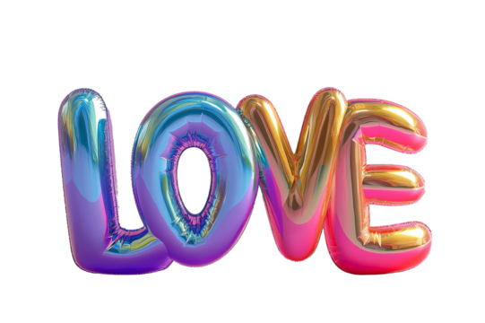 Love Spelled Out of Foil Balloons