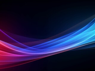 Blue and Pink Wavy Lines Abstract Background with Black Copy Text Space. Generative AI