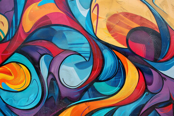 Urbaner Ausdruck: Kreativer Graffiti-Hintergrund für Streetart-Liebhaber - obrazy, fototapety, plakaty