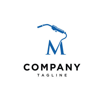 Letter M welding logo icon vector template eps