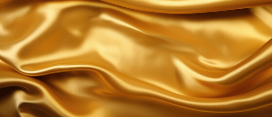 luxury Shiny and smooth silk gold yellow textile fabric material elegant texture background