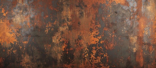The image displays a weathered and rusted metal surface, showcasing a significant amount of rust accumulation over time. The intense rusty patina on the old metal adds character to the textured