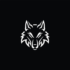 Obraz premium Luxury wolf head logo template mascot symbolabstract for Vector Vintage Design Element