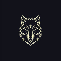 Obraz premium Luxury wolf head logo template mascot symbolabstract for Vector Vintage Design Element