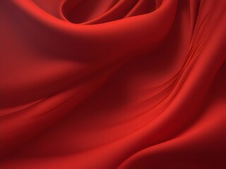 Smooth 3d realistic flowing red fabric background - obrazy, fototapety, plakaty