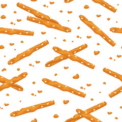 Salty snack, sticks with salt food for diet vector