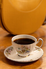 a cup of coffee on the table