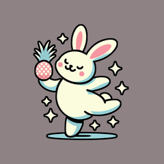Cute Dancing Bunny - Happy Easter 