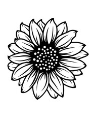 Sunflower | Plant | Floral | Flower | Garden | Fauna Symbol | Blossom Icon | Spring Holiday | Original Illustration | Vector and Clipart | Cutfile and Stencil