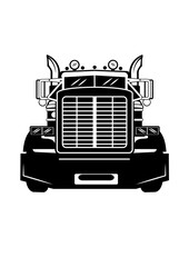 Semi Truck Front Grill | Trucker Dad | Truck Driver | Truck Dad | Big Truck | Delivery Truck | Food Truck | Original Illustration | Vector and Clipart | Cutfile and Stencil